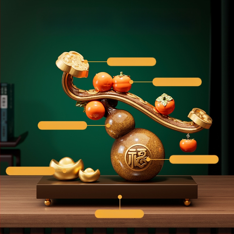 Živicová ozdoba v tvare tekvice do obývačky — štýl ľahký luxus, obchodný dar, model ltao912732657409