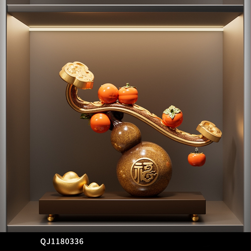 Živicová ozdoba v tvare tekvice do obývačky — štýl ľahký luxus, obchodný dar, model ltao912732657409