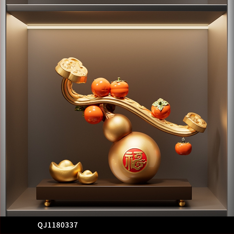 Živicová ozdoba v tvare tekvice do obývačky — štýl ľahký luxus, obchodný dar, model ltao912732657409