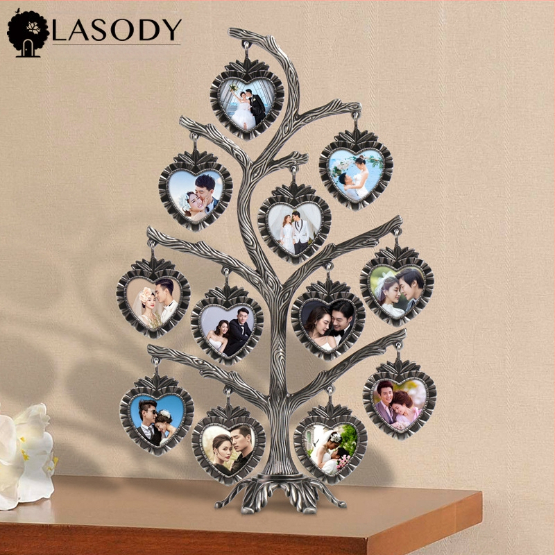 Kovový rám na fotografie v tvare stromu, moderný dizajn s elektrolytickou povrchovou úpravou, kreatívny rám, možnosť vlastných fotografií a darčekovej krabičky