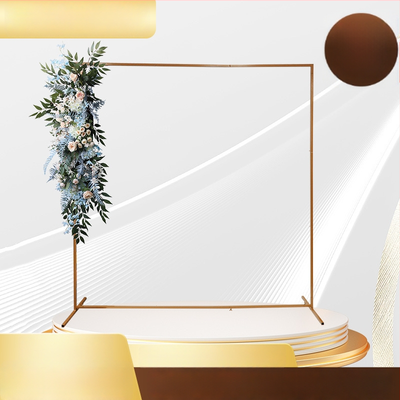 Železný štvorcový svadobný oblúk ako pozadie rekvizita na scénu, značka Two-tone Pansy, balená v taškách, určená pre svadobnú výzdobu.