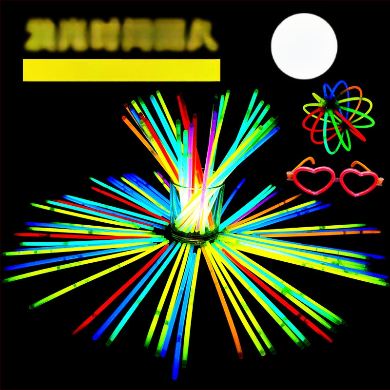 Detský svetelný náramok zo svietiacich tyčiniek – DIY hračka, plast, v darčekovom balení, značka Square Music, vhodný na večerné festivaly