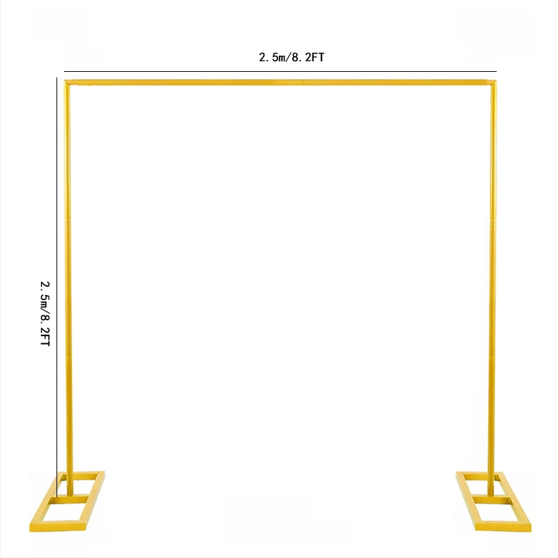 Kovová svadobná oblúková konštrukcia so štvorcovou základňou, nastaviteľný oblúk na balóniky, kartónové balenie, možnosť prispôsobenia