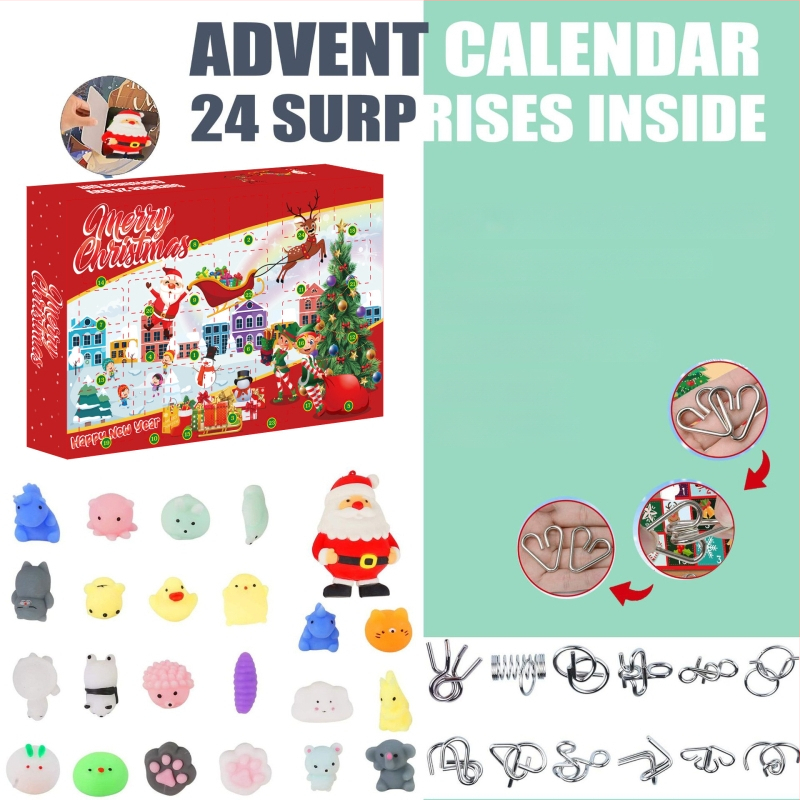 Vianočná hlavolamová hračka: Luban lopta s labyrintom a odomknutím železného kruhu, plastová, balené v farebnej škatuľke, darček pre deti a priateľov