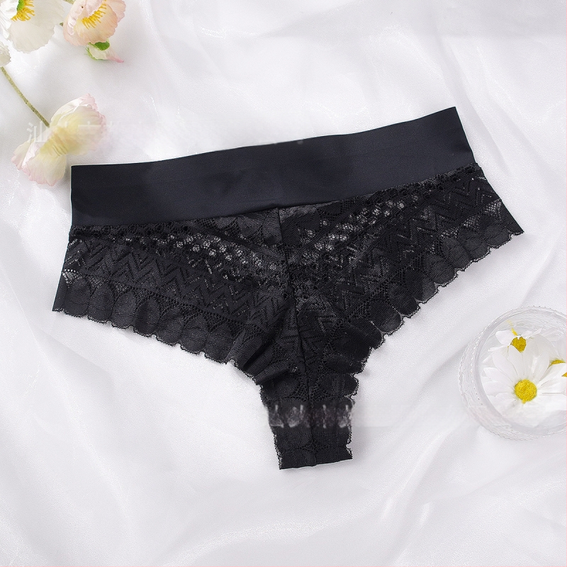 Dámske čipkové tangá so stredným pásom, nylonová látka, pozdvihnutie zadočka, kontrola brucha, priedušné