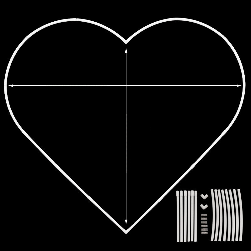 Stojan na balóny srdcového tvaru pre svadbu – plast (Balenie: kartón; Značka: Happy; Použitie: svadba; Štýl: usporiadanie miesta)