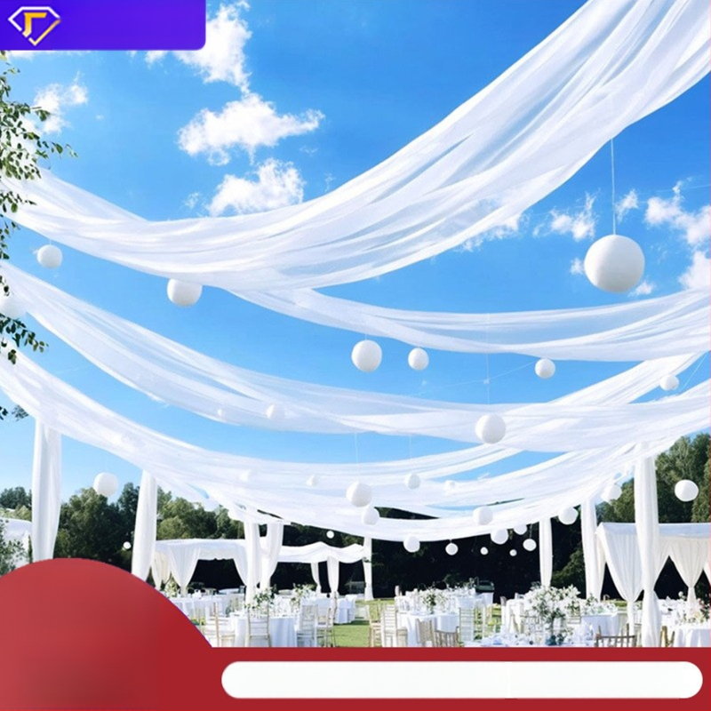 Sieťová závesová kulisa pre vonkajšiu svadbu, pletená polyesterová látka, bez loga