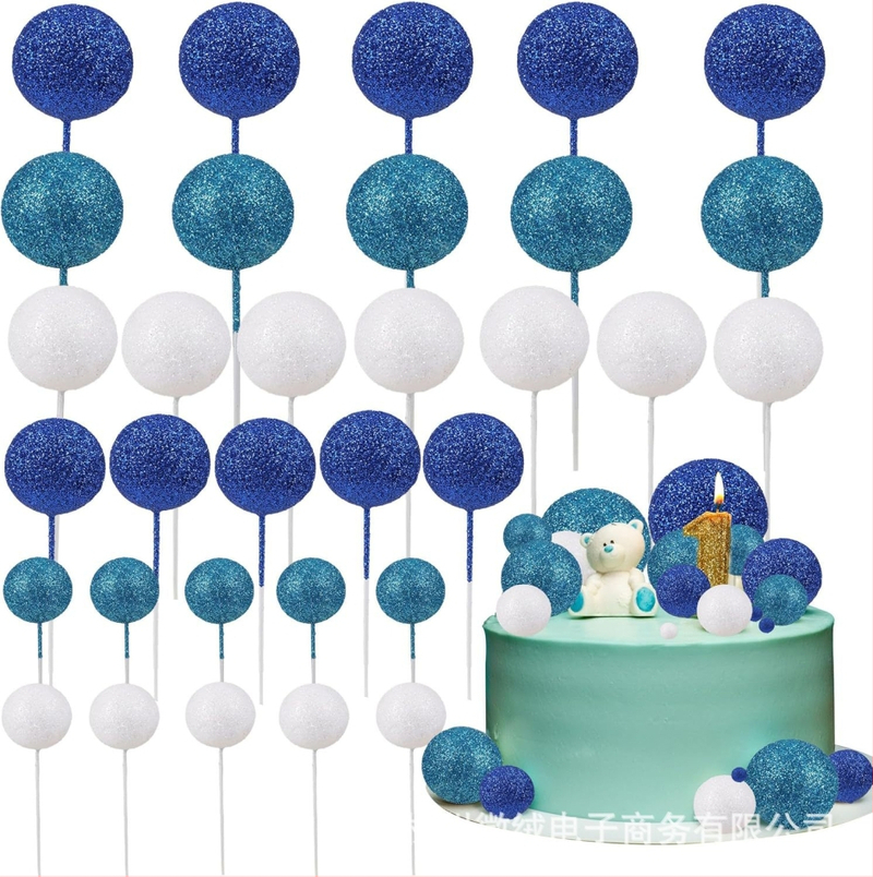 24 kusov trblietavých guličiek na ozdobu cupcakes, DIY — baby shower, svadba, výročie, párty