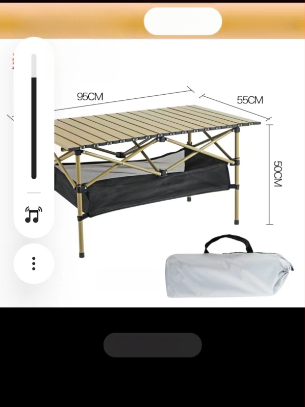 Egg Roll Table — Lauko sulankstomas ilgas stalas kempingui ir kepsninėms, iš anglies plieno, sulankstomas, Egg Roll stilius