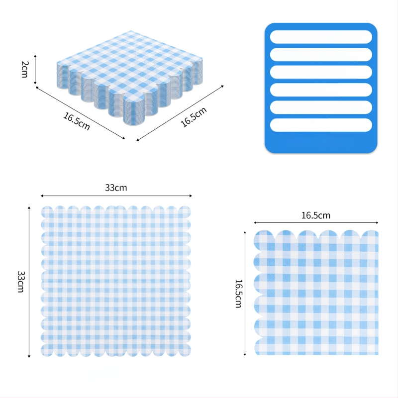 Jednorázové servítky Lace plaid model, 3-vrstvové, 20 ks, celulóza zo virginového dreva
