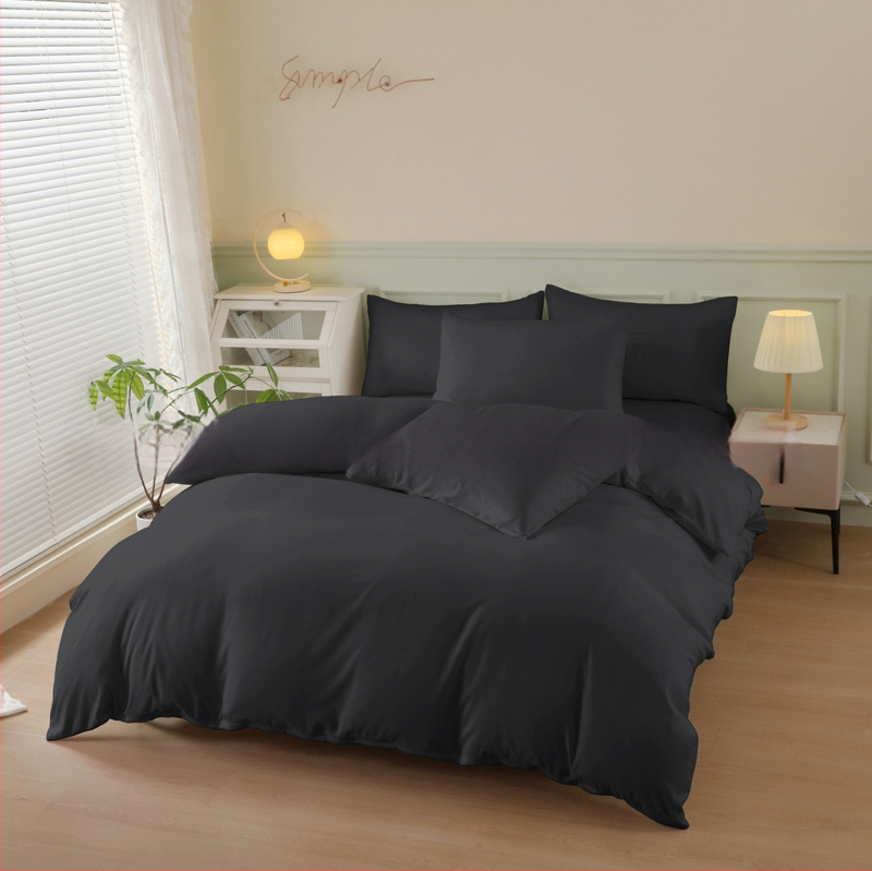 Trojdielny set obliečok na prikrývku s 2 povlaky na vankúš, chemické vlákno, ploché tkanie, 110 g/m², reaktívny potisk a farbenie, nordický štýl