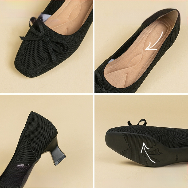 Kõrged kontsad, ruutvarvas, võrgust ülemine osa, paks konts 6–8 cm, kummist tald