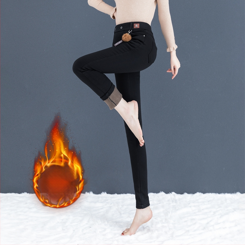 Dámske džínové nohavice – pevný hrubý denim, vysoký pás, úzky strih, dlhé, ceruzový štýl