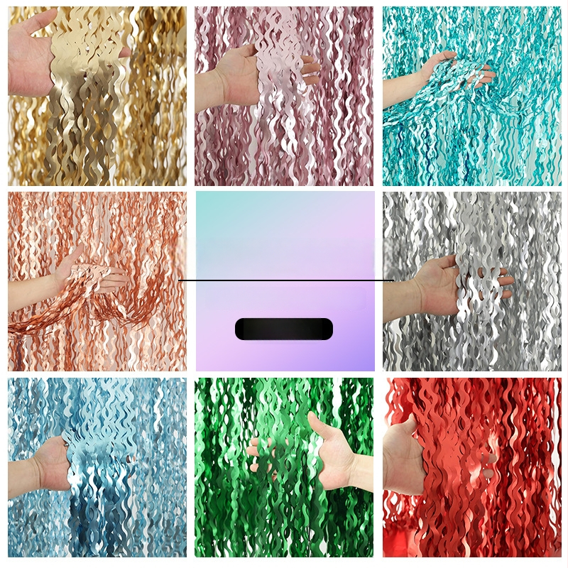 Záves v tvare meča dažďového saténu - rekvizita na pozadie pre svadobnú fotografiu