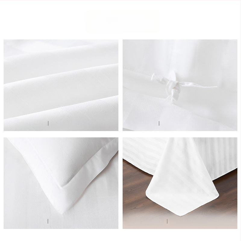 Hotelová posteľná súprava, pruhy, saténová tkanina, reaktívne farbenie, 40s bavlna, štvordielny set