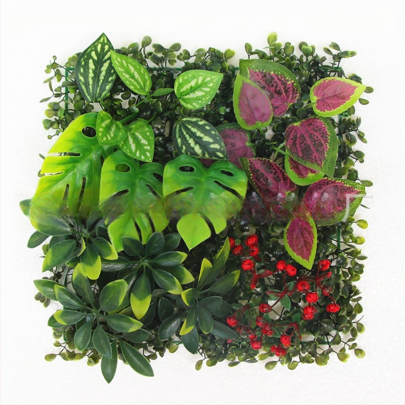 Umelá rastlinná stena s panelom trávy, plastová konštrukcia, model 13336944