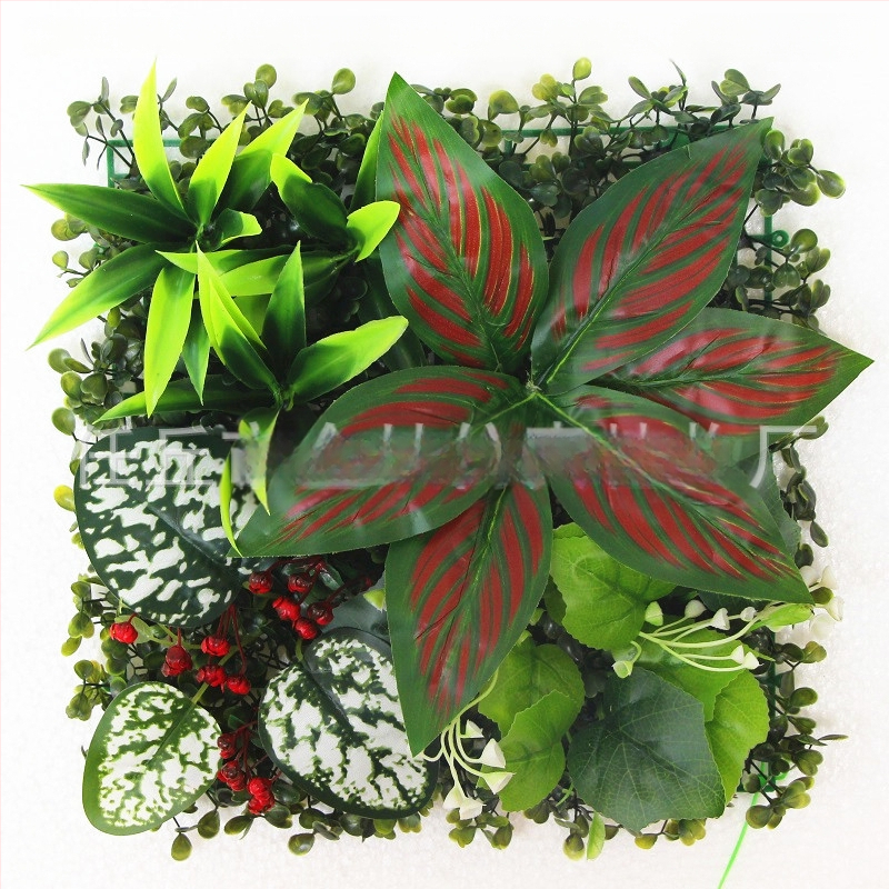 Umelá rastlinná stena s panelom trávy, plastová konštrukcia, model 13336944