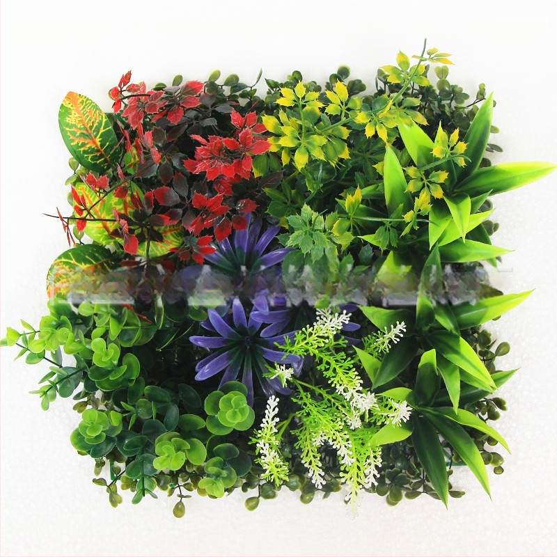 Umelá rastlinná stena s panelom trávy, plastová konštrukcia, model 13336944