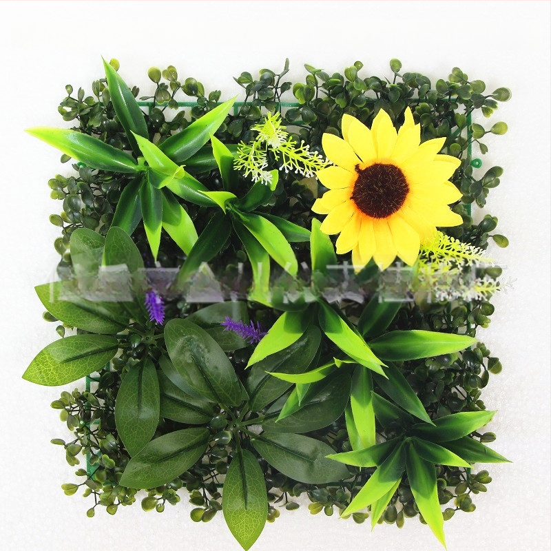 Umelá rastlinná stena s panelom trávy, plastová konštrukcia, model 13336944