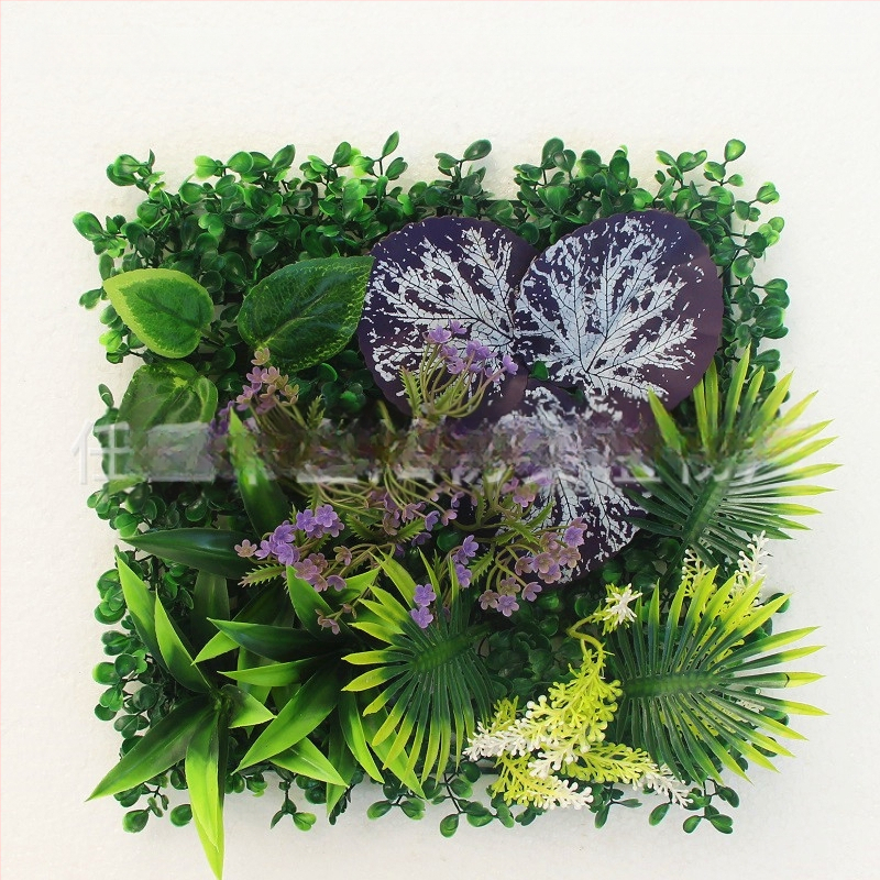 Umelá rastlinná stena s panelom trávy, plastová konštrukcia, model 13336944