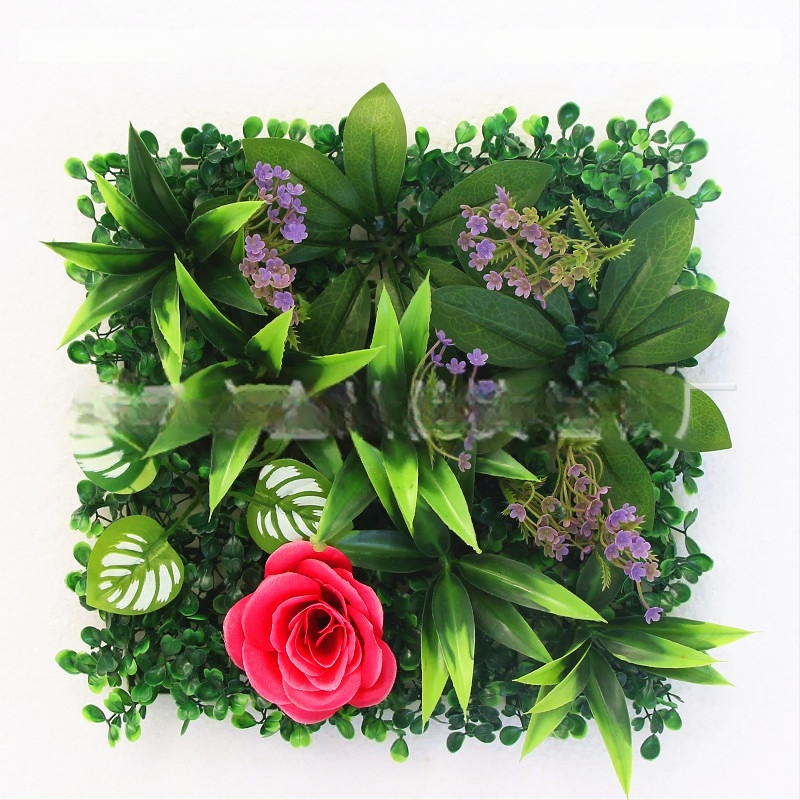 Umelá rastlinná stena s panelom trávy, plastová konštrukcia, model 13336944