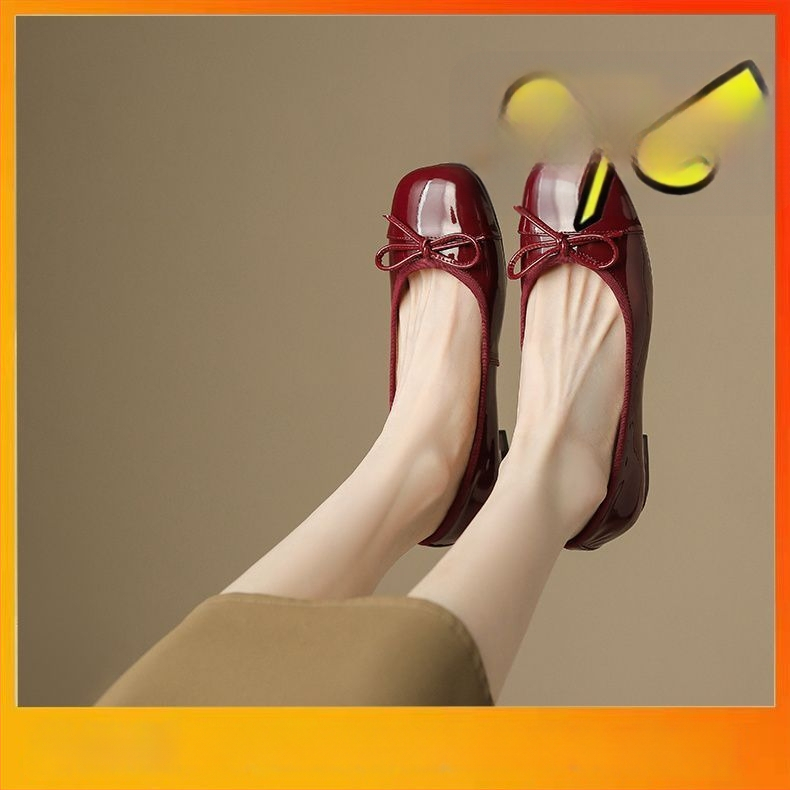 Dámske loafers s okrúhlym nosom, PU vrchná časť, nízky podpätok 1–3 cm, slip-on, japonský štýl