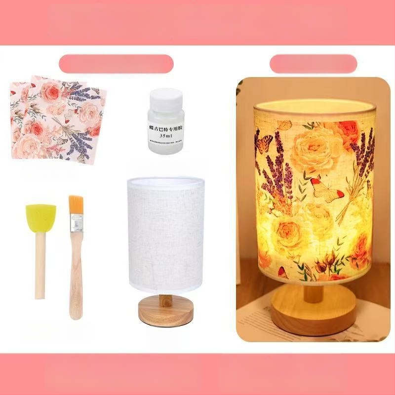 DIY textilná stolná lampa – kreatívne ručne vyrobené nočné svetlo do spálne, pre vek 7–14 rokov