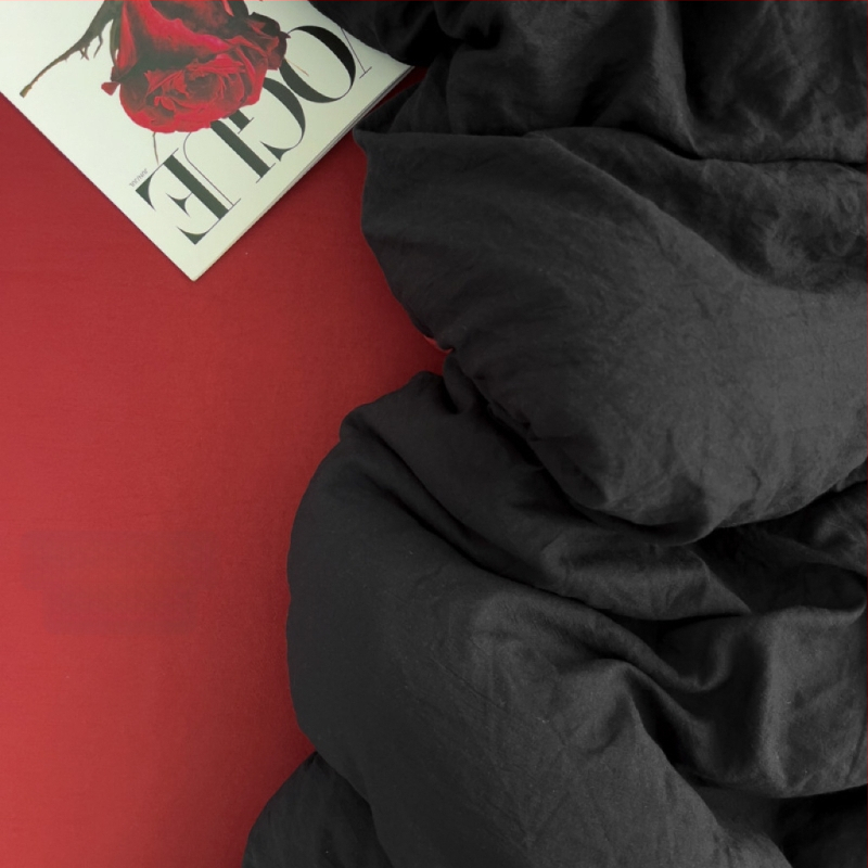 Only Rich umytý bavlnený štvordielny set posteľnej bielizne, jemný k pokožke, reaktívny potisk a farbenie, twill tkanina