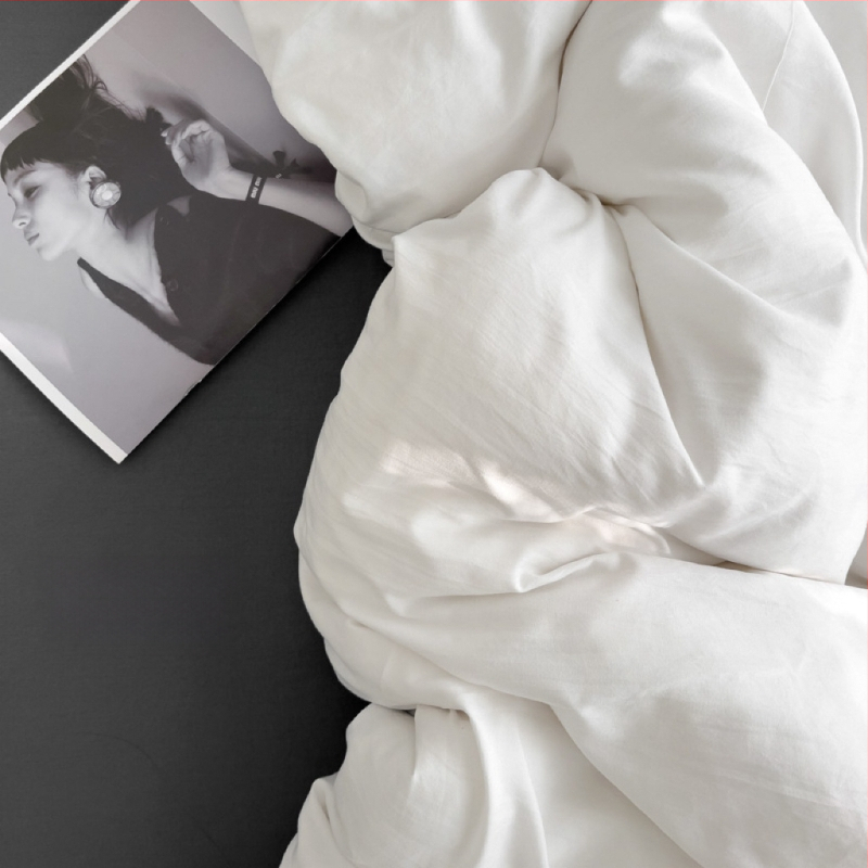 Only Rich umytý bavlnený štvordielny set posteľnej bielizne, jemný k pokožke, reaktívny potisk a farbenie, twill tkanina