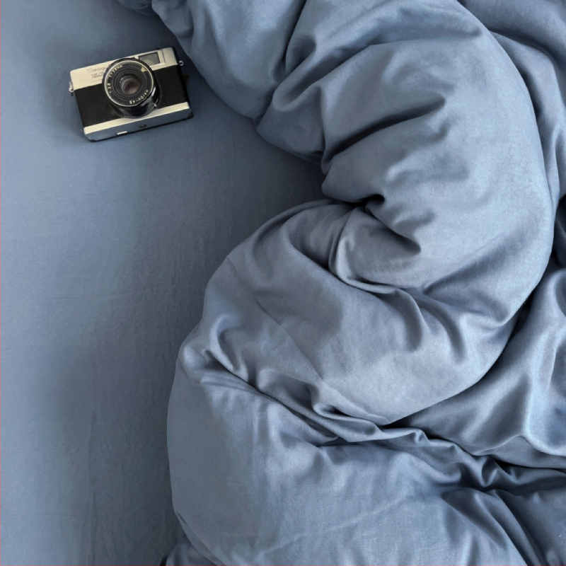 Only Rich umytý bavlnený štvordielny set posteľnej bielizne, jemný k pokožke, reaktívny potisk a farbenie, twill tkanina