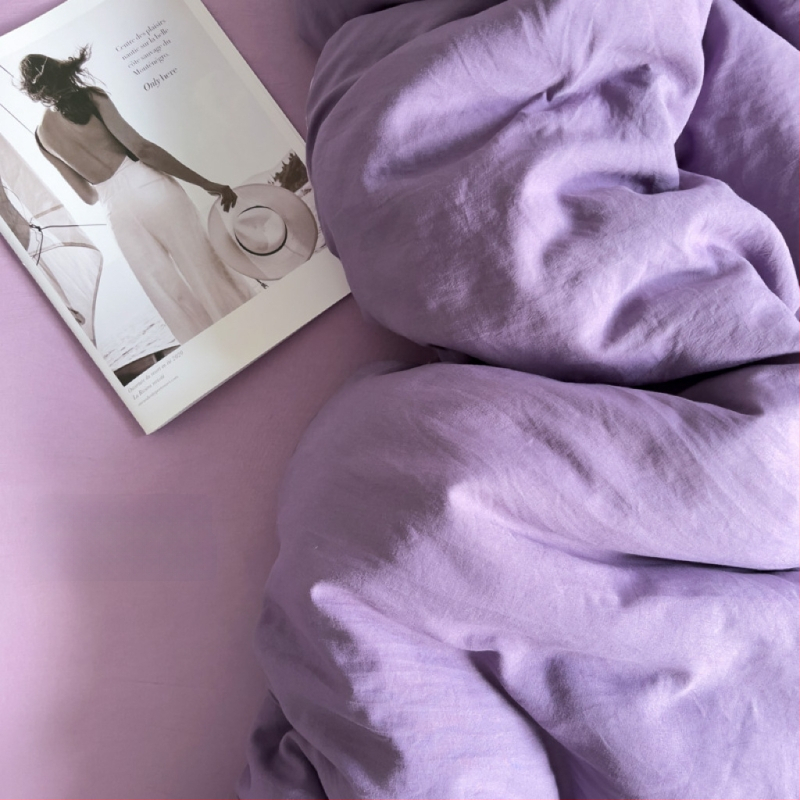 Only Rich umytý bavlnený štvordielny set posteľnej bielizne, jemný k pokožke, reaktívny potisk a farbenie, twill tkanina