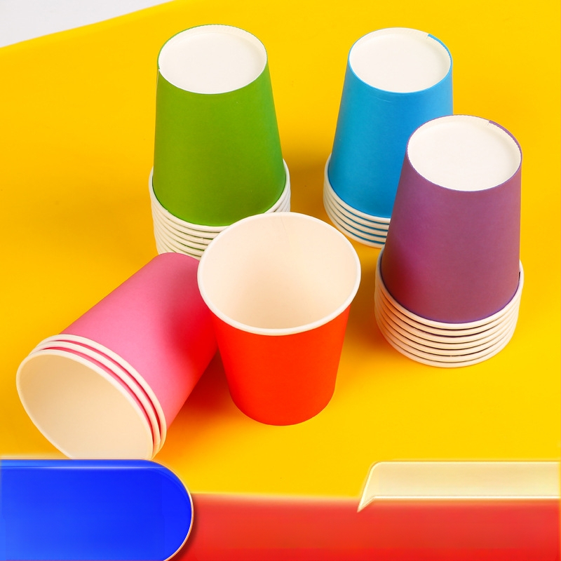 Jednorázové detské papierové poháre na DIY výtvarné projekty - potiahnutý kartón, biologicky rozložiteľné, 45–50 ks na balenie, značka Oujiahui, pôvod Hebei