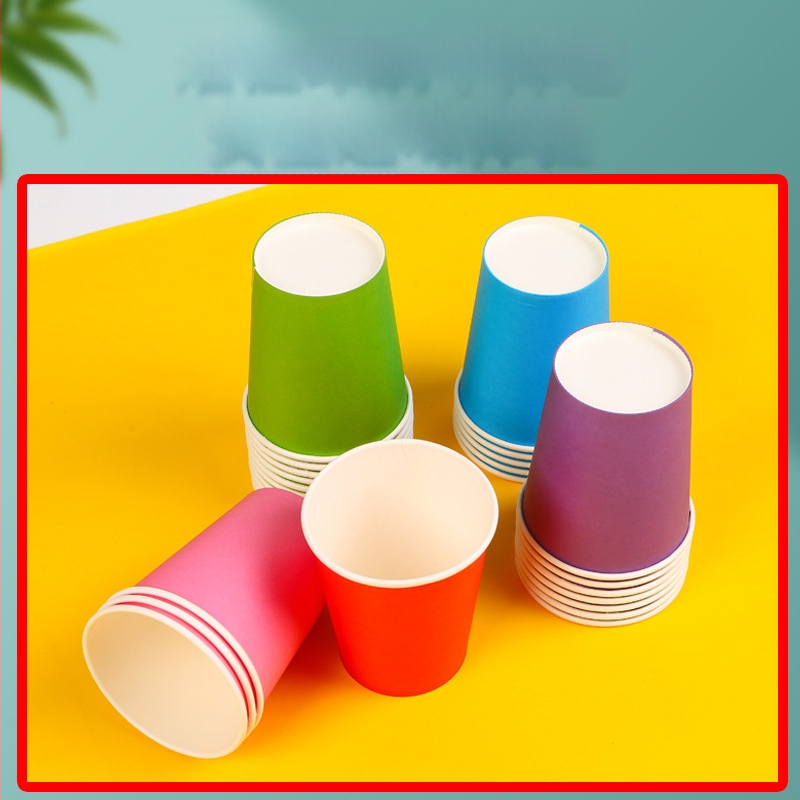 Jednorázové detské papierové poháre na DIY výtvarné projekty - potiahnutý kartón, biologicky rozložiteľné, 45–50 ks na balenie, značka Oujiahui, pôvod Hebei