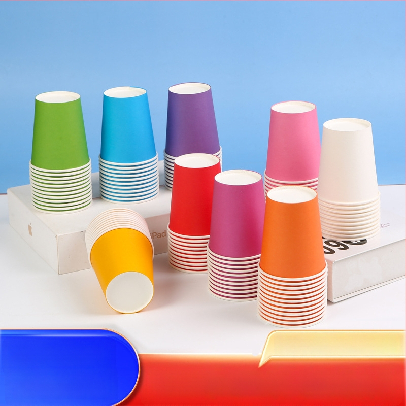 Jednorázové detské papierové poháre na DIY výtvarné projekty - potiahnutý kartón, biologicky rozložiteľné, 45–50 ks na balenie, značka Oujiahui, pôvod Hebei