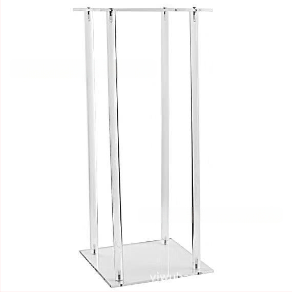 Štvorcový akrylový stojan na kvety, ozdobná váza pre svadbu