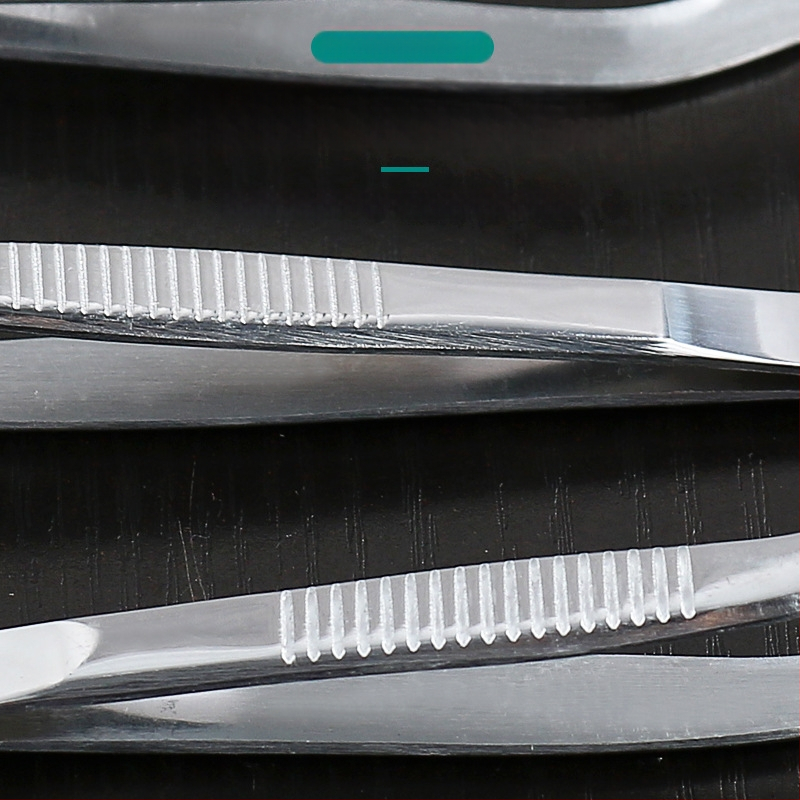 Ausų pincetai pistoleto formos iš nerūdijančio plieno 304, rankena ir galiukas iš nerūdijančio plieno; serija pistoleto formos ir kelio formos pincetai