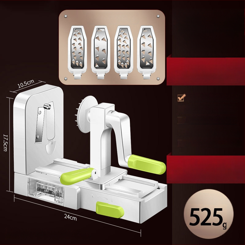 Ručný viacfunkčný krájač zeleniny s vnútorným strúhačom na zemiaky a mrkvu — AKL, konštrukcia z 420 tool steel + PS + TPR + ABS