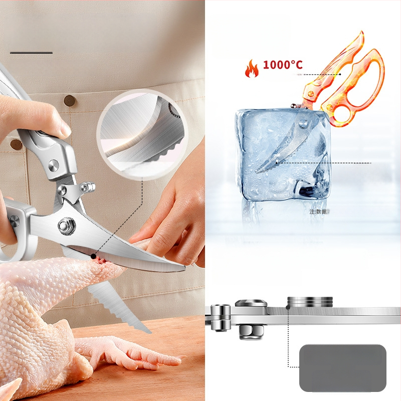 Paisley kuchynské nožnice – nerezová oceľ, potravinárska kvalita, viacúčelové, rezanie kostí