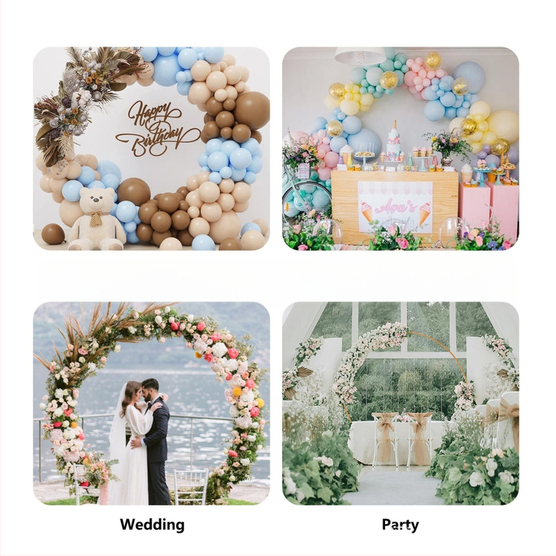 Železný kruhový oblúkový stojan na svadobné pozadie, svadobná dekorácia oblúka