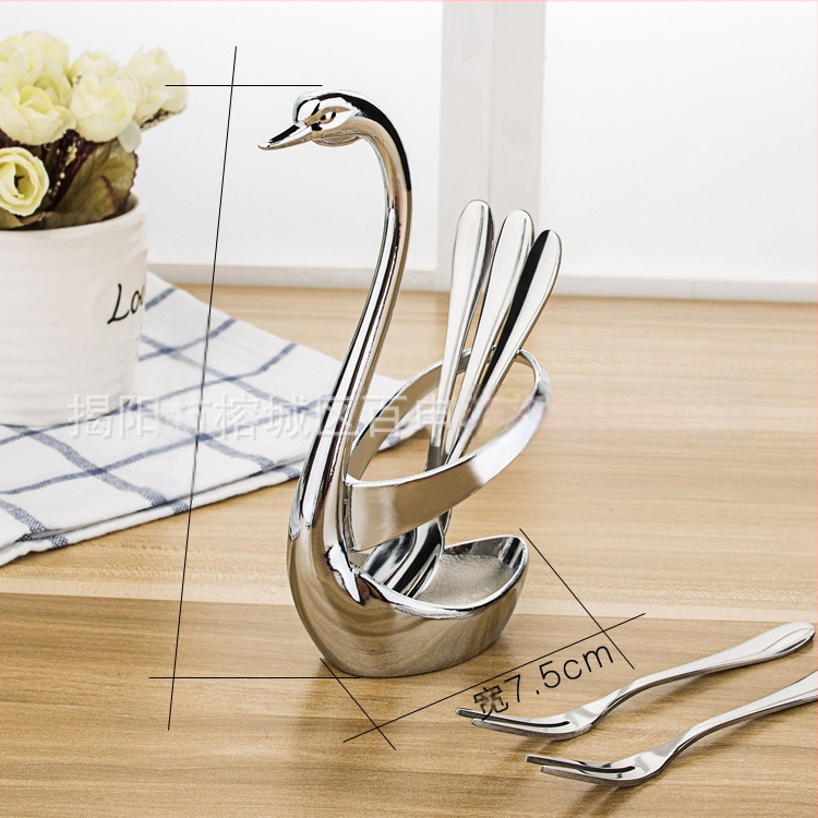 Sada riadu s dezertnou lyžičkou, lyžičkou na kávu a ovocnou vidličkou s držiakom na skladovanie, kórejský štýl — Houyang, jednobarevný vzor, prvotriedna kvalita