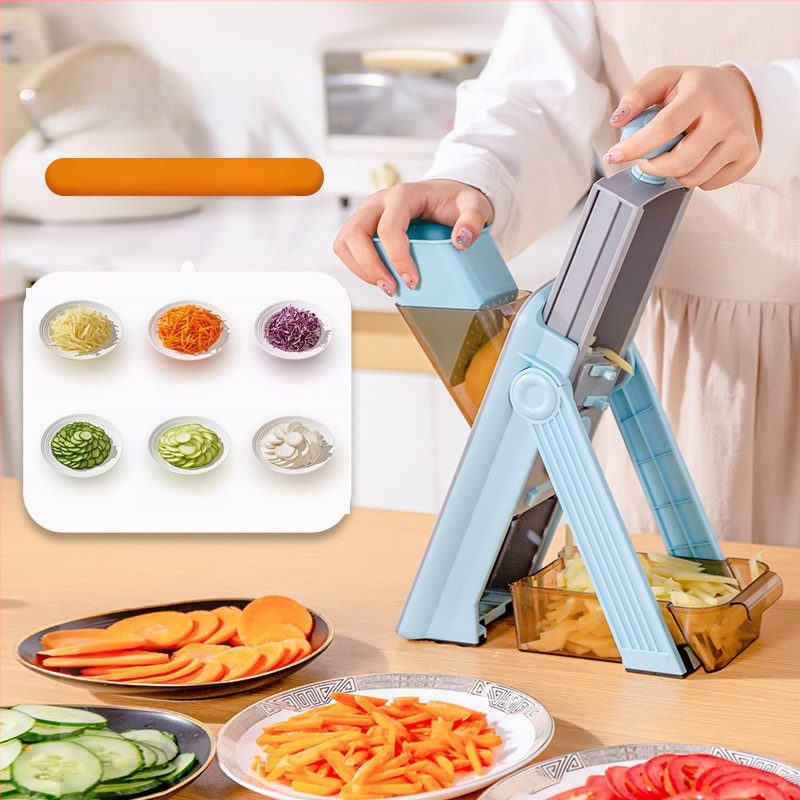 Viacfunkčný odnímateľný krájač na zeleninu s rezom a strúhaním, kuchynský nástroj z ABS + nehrdzavejúcej ocele