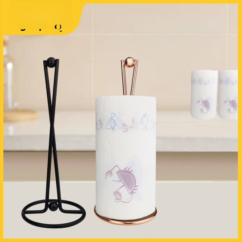 Držiak na papierové utierky, z železa, elektroplátovaný, guľatý tvar, moderný štýl