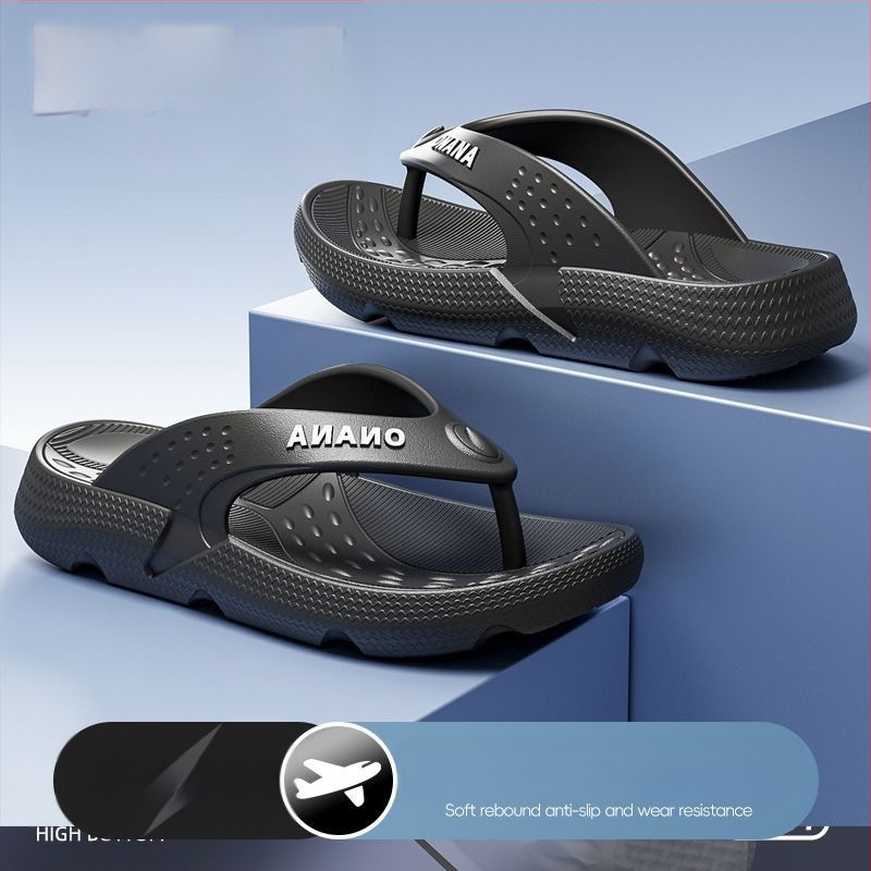 Pánske žabky, protišmykové, s otvoreným prstom, EVA vrchný a podrážka, hrubá injekčne tvarovaná podrážka, letná plážová obuv (Summer 2025)