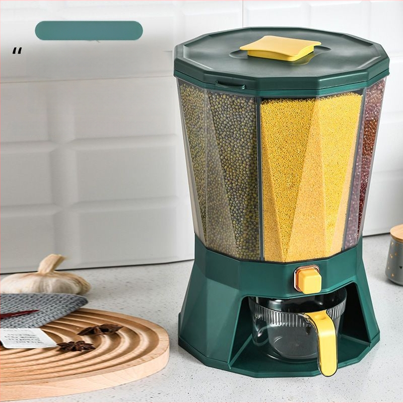 Otočný plastový zásobník na ryžu, uzatvárateľný, odolný voči vlhkosti a škodcom, s veľkým objemom