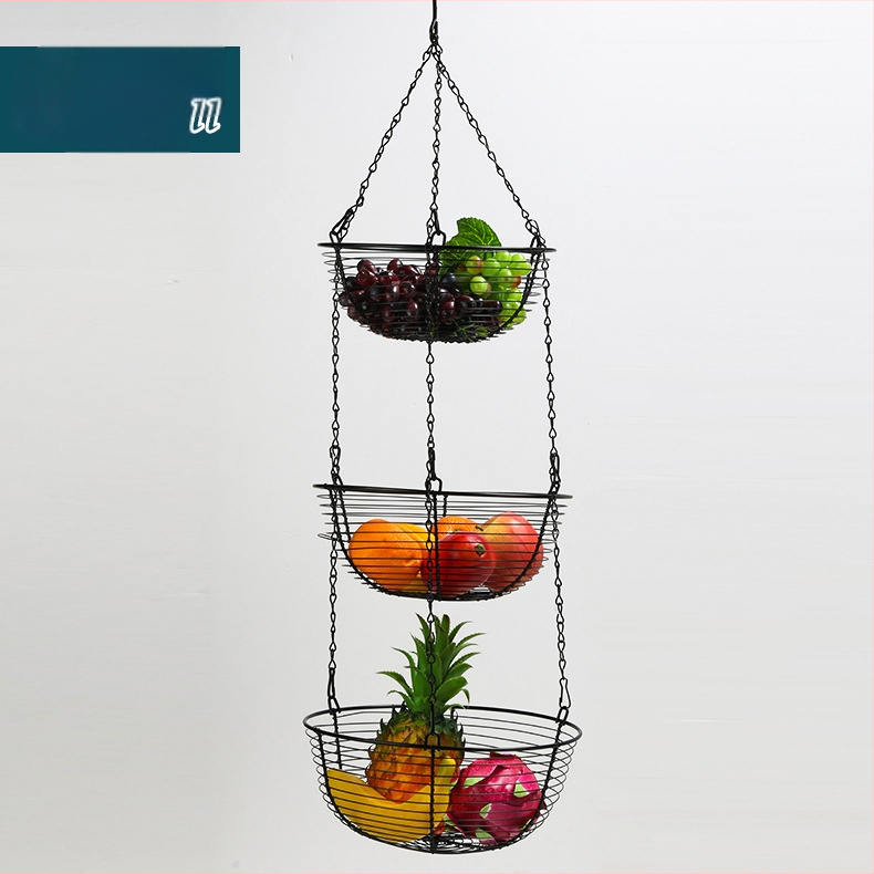 Košík na ovocie z kovového železa v európskom štýle, trojposchodový odnímateľný kontajner na ovocie (Kategória: Košík na ovocie; Značka: Victory comes.; Štýl: Jednoduchý; Vzor: Jednoliaty)