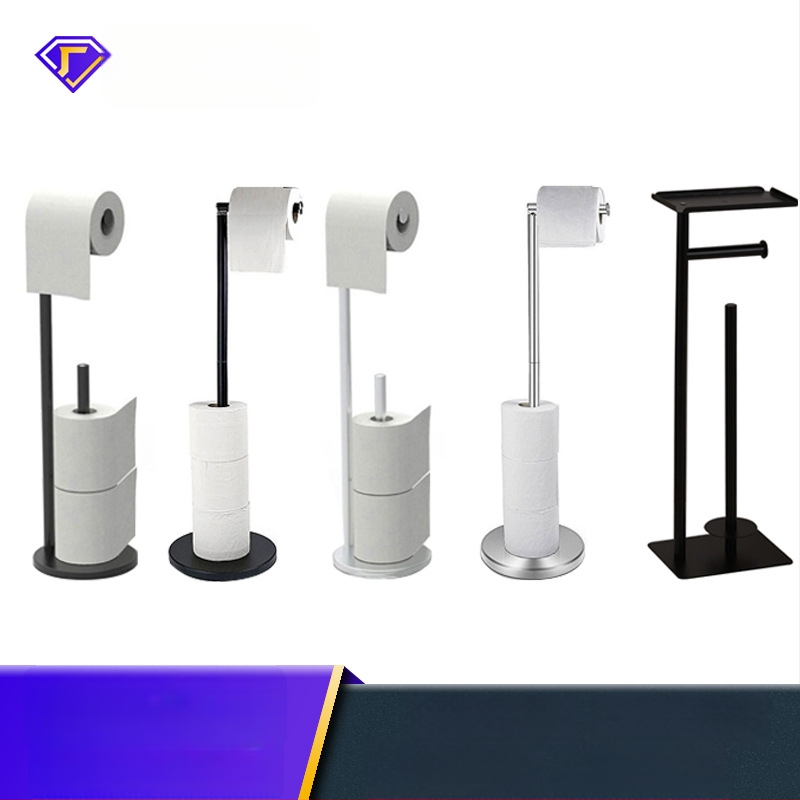 BBL držiak toaletného papiera z nehrdzavejúcej ocele, podlahový s vertikálnou tyčou, montáž bez vŕtania, moderný minimalistický štýl