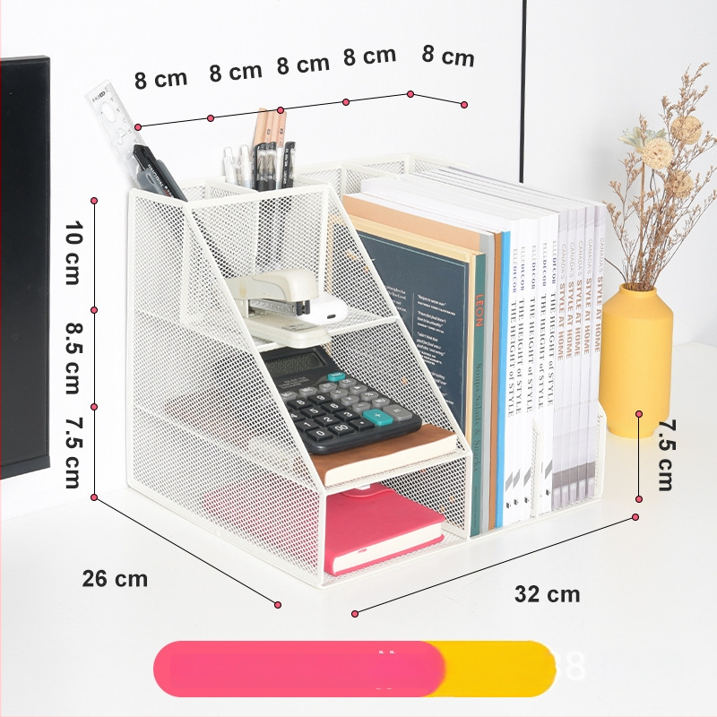 Kovový regál na súbory, 3-úrovňový organizér, model Z2301, kapacita dve stĺpce, rozostup 8 cm