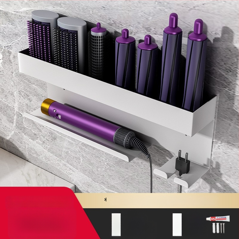 Nástenný držiak na Dyson kulmovací prút a sušičku – hliníková zliatina, model 0401, nosnosť 15 kg, značka Jinfeng, povrchová úprava striekaná farba