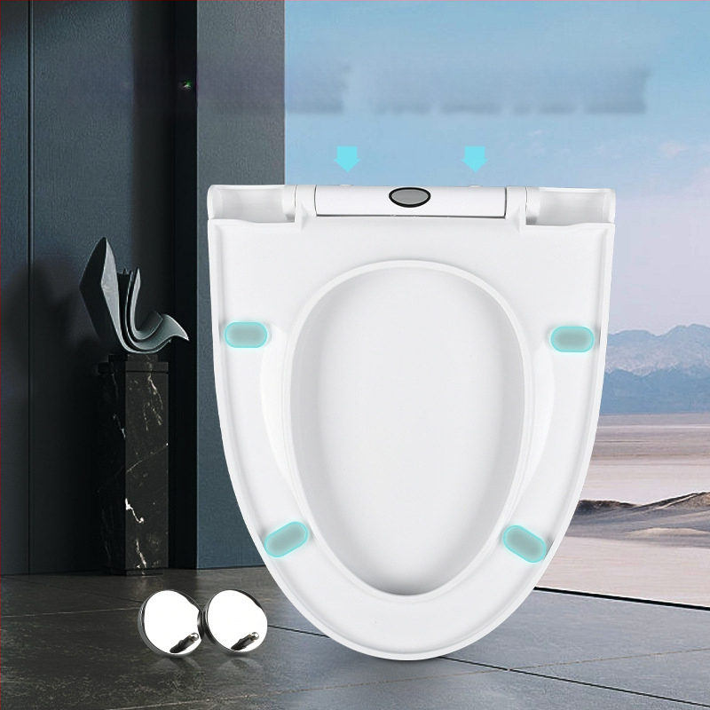 WC veko s V-tvarou, demontáž jedným stlačením, tiché zatváranie, PP materiál, nastaviteľný rozstup montážnych otvorov 11–21 mm