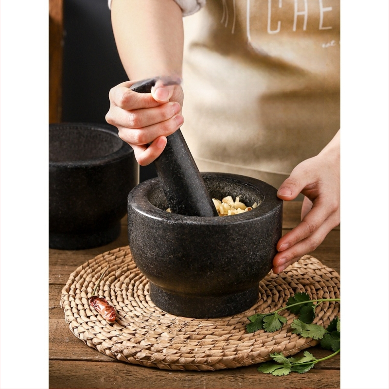 Cesnakový hmoždíř a pestík, ručne tradičné multifunkčné brúsenie na cesnak a bylinky